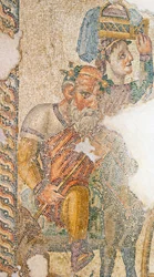 The Triumphant Procession of Dionysos, Detail of Seilenos Riding His Donkey, House of Aion, Paphos, Cyprus